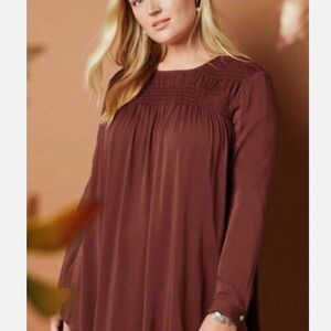 J. Jill Rust Red Long Sleeve Blouse Size XL